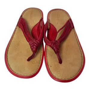 Born Red Knotted Leather Thong Sandals